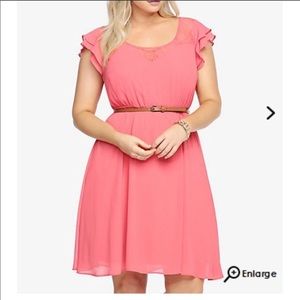 Torrid coral chiffon lace dress size 2 18/20